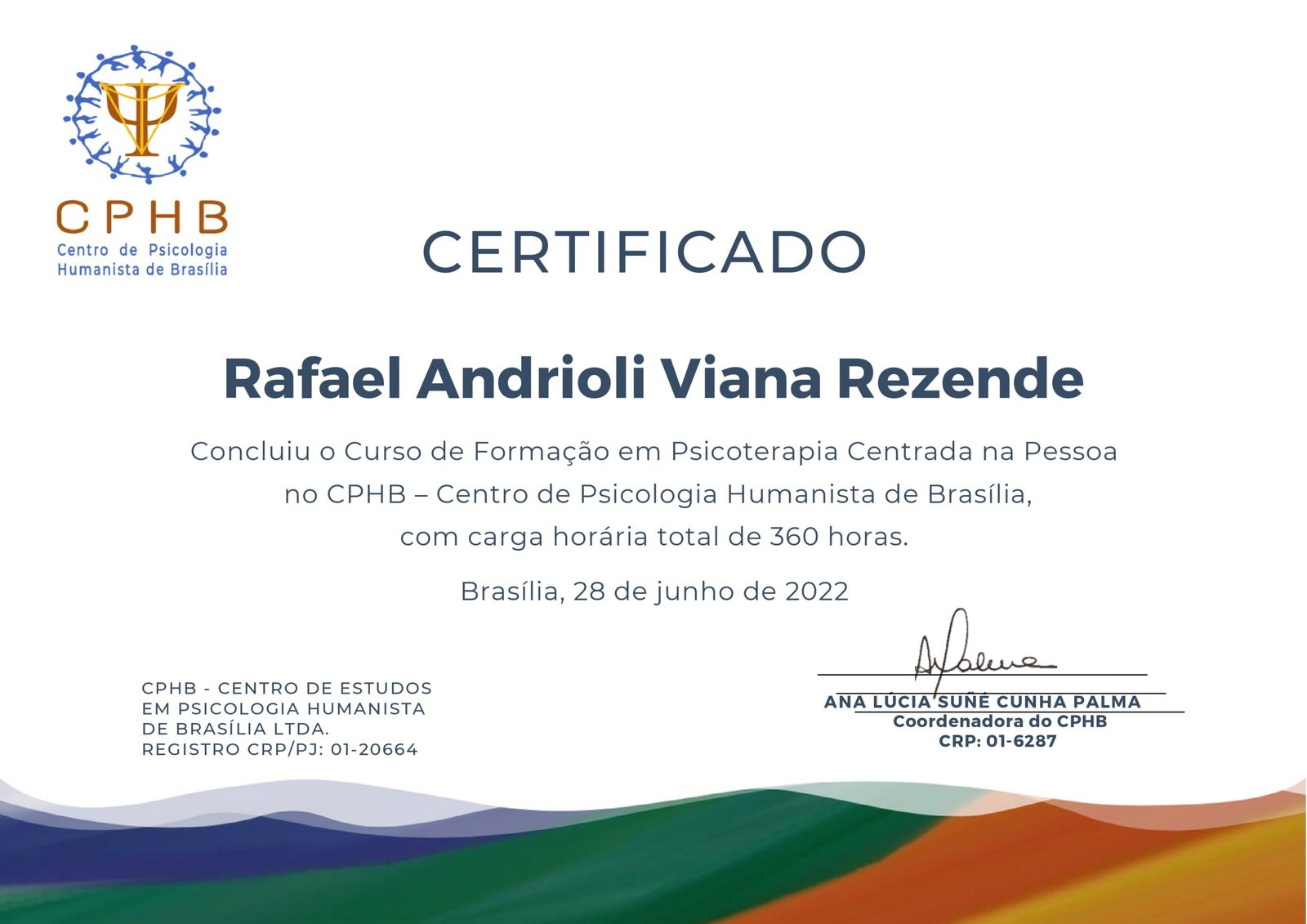 Certificado Rafael — CPHB